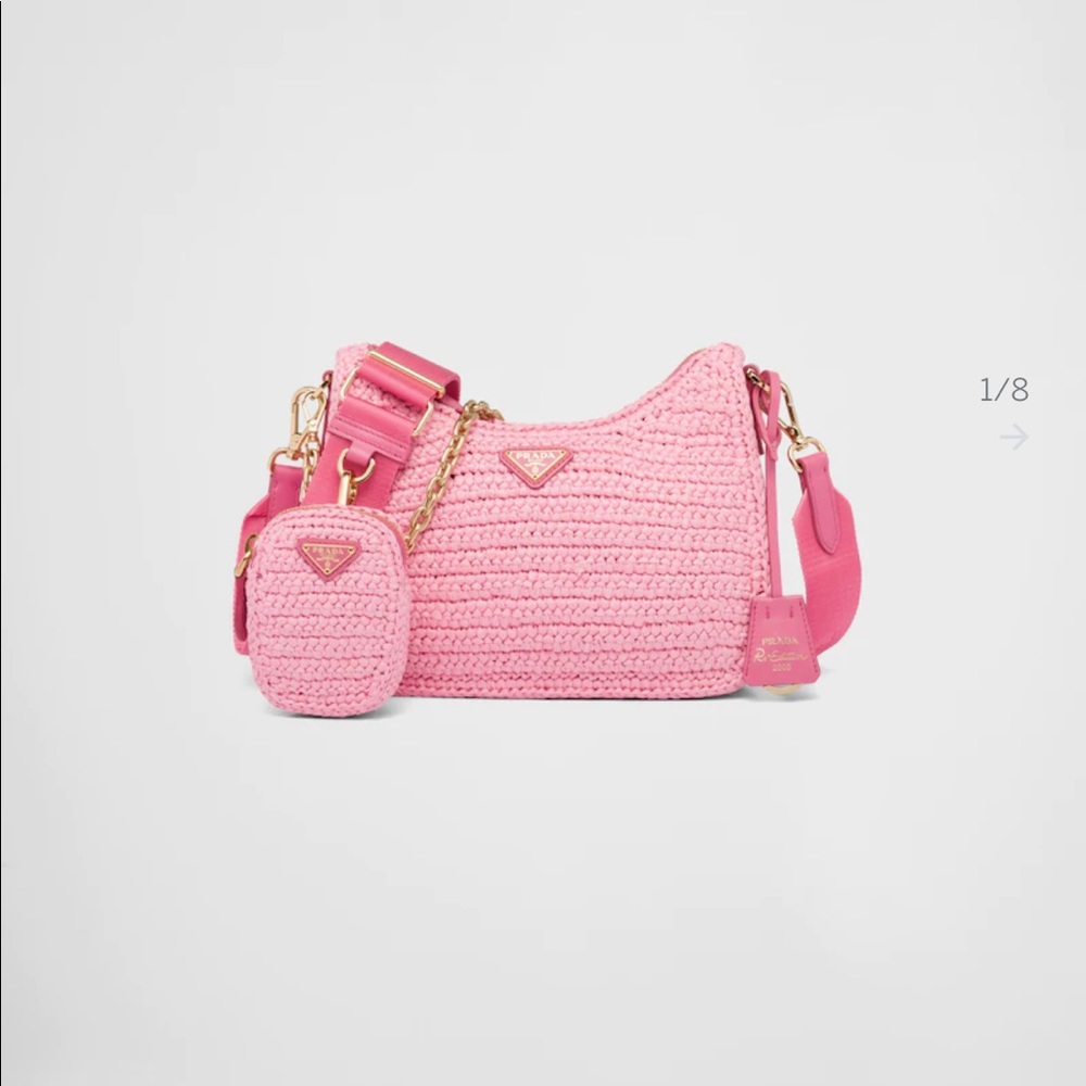 Pink Prada Raffia Re-Edition